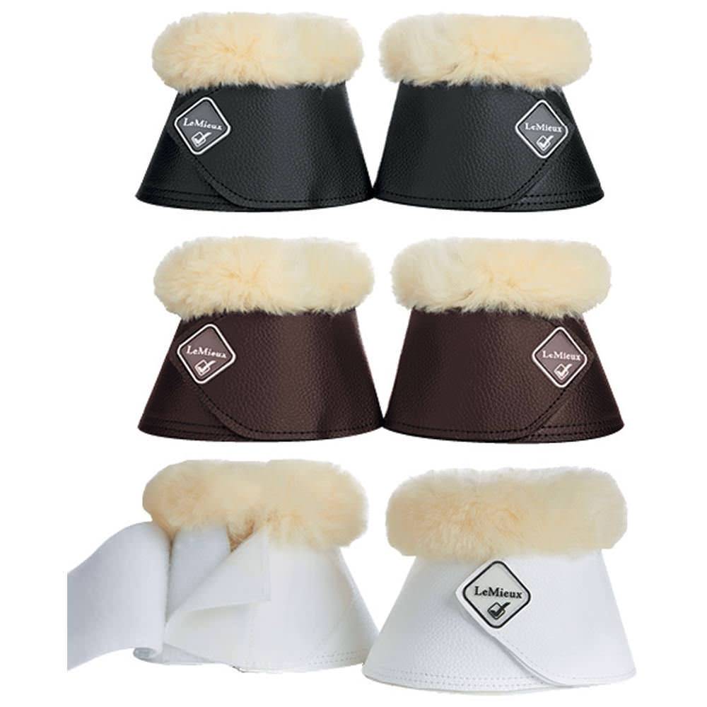 LeMieux Lambskin Over Reach Boot - Black or White with Natural Lambskin